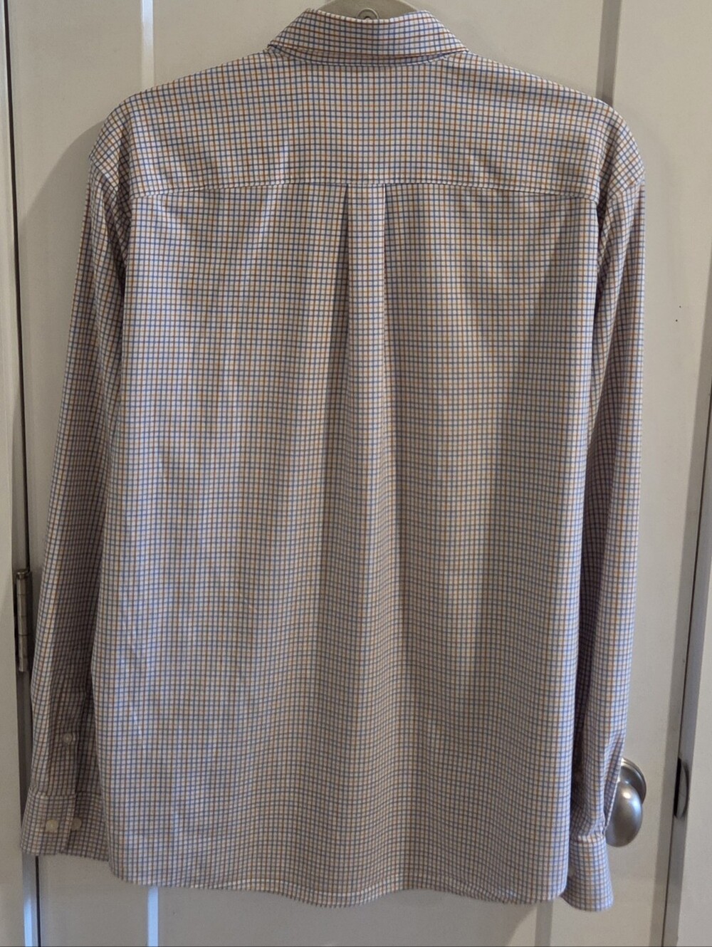 Johnnie-o PREP-FORMANCE Check-Plaid Button-Down Shirt - Size Medium - Orange - Picture 6 of 8